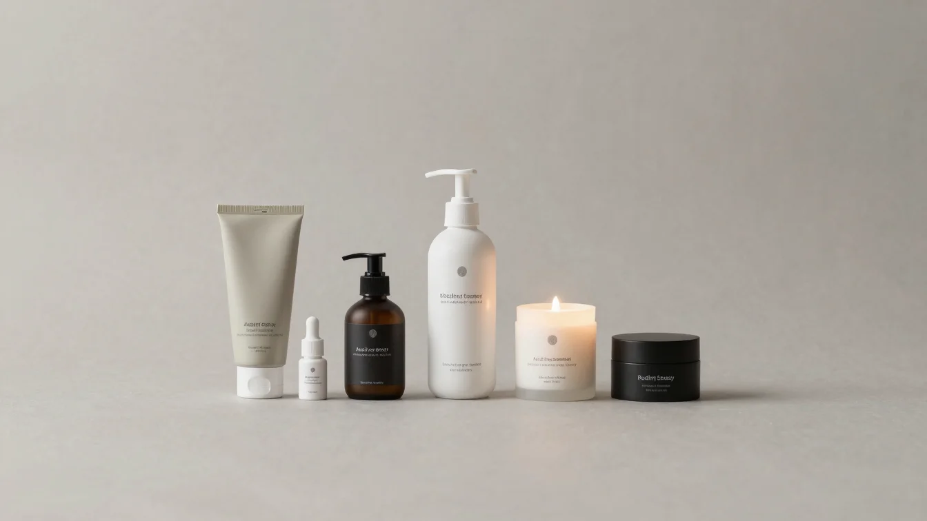 Minimalist editorial photo of unique corporate gifts, soft natura