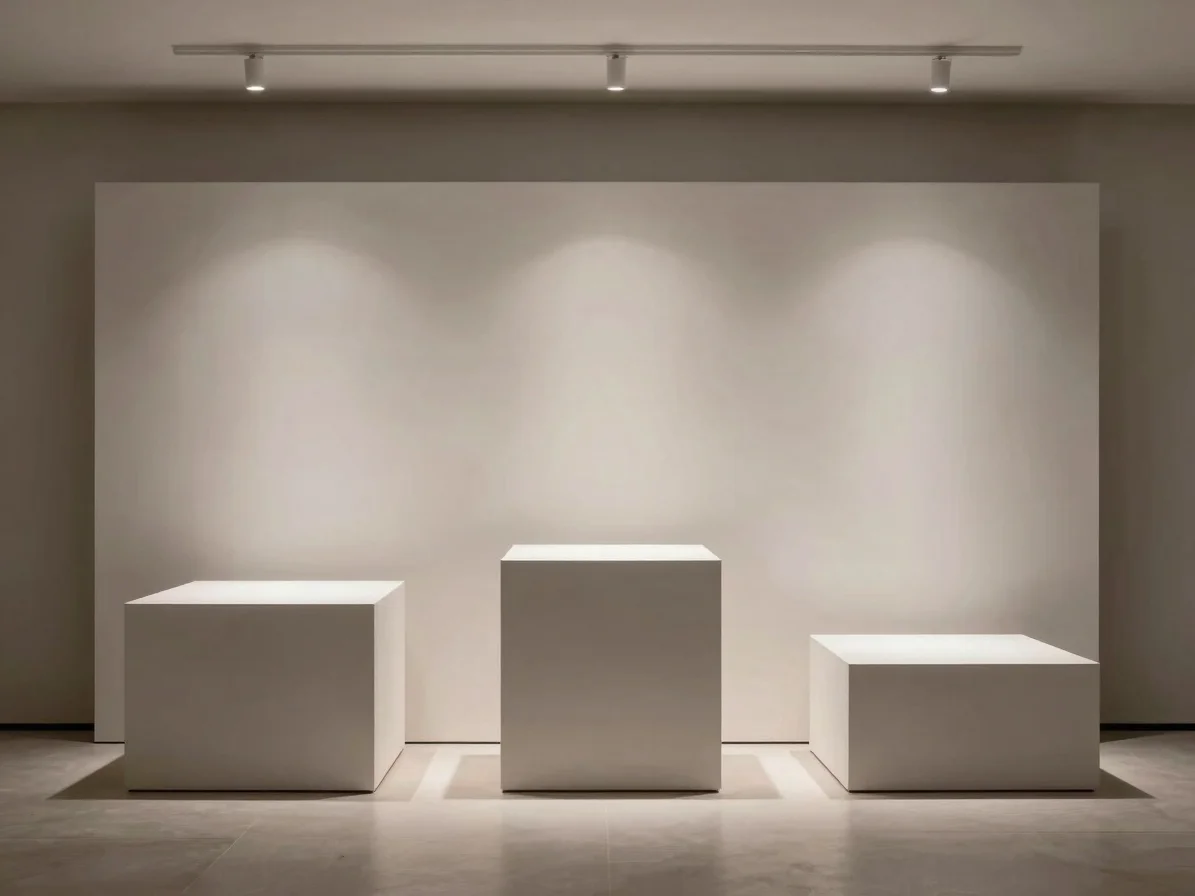 Minimalist editorial photograph of a subtle brand activation setu